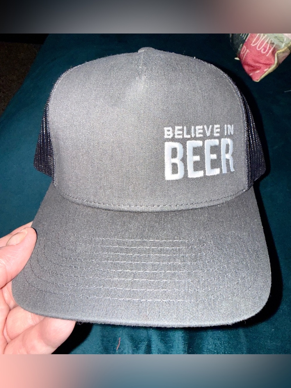 The Classic Black 'Believe In Beer' Mesh Trucker Hat